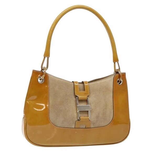 GUCCI Shoulder Bag Suede Beige Gold 001 4150 Auth hk2911 - Picture 2 of 16